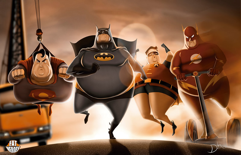 herois gordos 04 batman superman flash