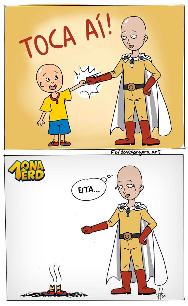 saitama one punch man caillou tirinha